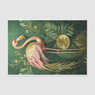 Papier Mousseline Flamant Rose Doré Brillante, Élégant