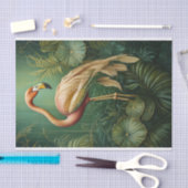 Papier Mousseline Flamant rose en plumes Bleu, Botanique Muté (Artisanat)