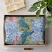 Papier Mousseline Flamant rose et papillons d'aquarelle tropicale (Cadeau)