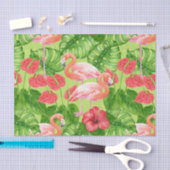 Papier Mousseline Flamant rose et plantes tropicaux (Artisanat)