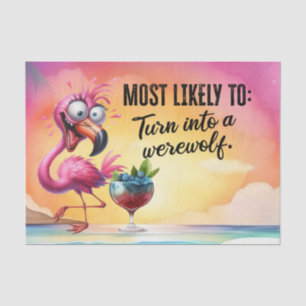 Papier Mousseline Flamant rose Funny Dire pour l'anniversaire