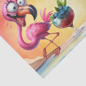 Papier Mousseline Flamant rose Funny Dire pour l'anniversaire (Détail)