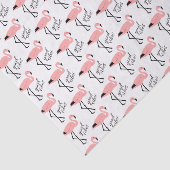 Papier Mousseline Flamant rose Good Vibes rose noir mou papier Tissu (Détail)