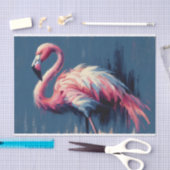 Papier Mousseline Flamant rose Impressionnisme Peinture Découpage (Artisanat)