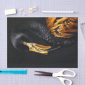Papier Mousseline Flamant rose noir et or4 (Artisanat)