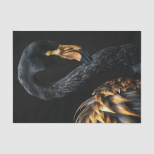 Papier Mousseline Flamant rose noir et or5
