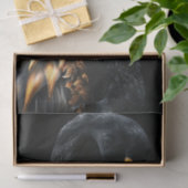 Papier Mousseline Flamant rose noir et or5 (Cadeau)