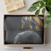 Papier Mousseline Flamant rose noir et or8 (Cadeau)