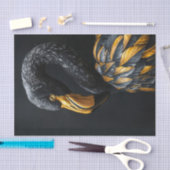 Papier Mousseline Flamant rose noir et or8 (Artisanat)