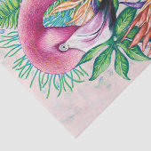 Papier Mousseline Flamant rose Oiseau Tropical Floral Funny Tissu Pa (Détail)