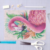 Papier Mousseline Flamant rose Oiseau Tropical Floral Funny Tissu Pa (Artisanat)