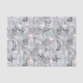 Papier Mousseline Flamant rose Orchidée Tropical Motif Grey ID868 (Recto)