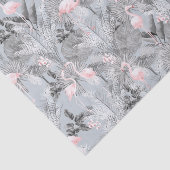 Papier Mousseline Flamant rose Orchidée Tropical Motif Grey ID868 (Détail)