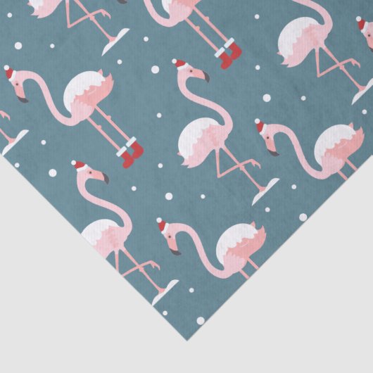 Papier Mousseline Flamant rose Père Noël Motif (Détail)
