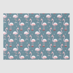 Papier Mousseline Flamant rose Père Noël Motif