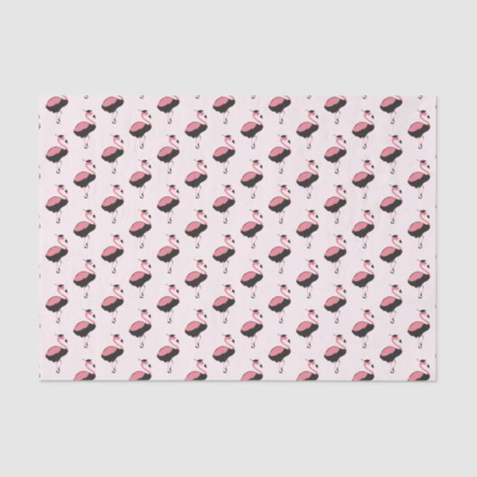 Papier Mousseline Flamant rose rose (Recto)