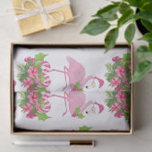 Papier Mousseline Flamant rose rose à Santa Hat Noël Whimsical (Cadeau)