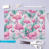 Papier Mousseline Flamant rose rose Conception tropicale (Artisanat)