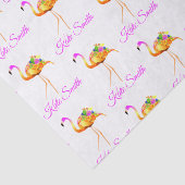 Papier Mousseline Flamant rose rose et or | fleurs d'aquarelle  (Détail)