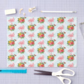 Papier Mousseline Flamant rose rose & Hibiscus Tropical Fancy Motif (Artisanat)