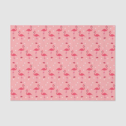 Papier Mousseline Flamant rose rose mignon et Motif de points (Recto)