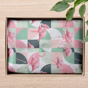 Papier Mousseline Flamant rose rose moderne Géométrique Girly Chic M