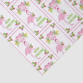 Papier Mousseline Flamant rose rose Motif de Noël tropical (Détail)