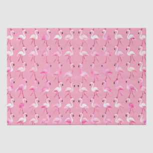 Papier Mousseline Flamant rose rose paradis : Motif aquarelle