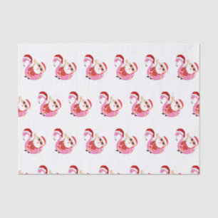 Papier Mousseline Flamant rose rose Père Noël vacances de Noël
