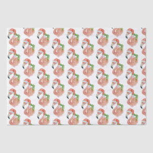 Papier Mousseline Flamant rose rose tropical Noël Santa Hat