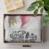Papier Mousseline Flamant rose thème de Noël (Cadeau)