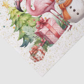 Papier Mousseline Flamant rose thème de Noël (Détail)