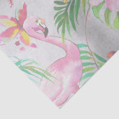 Papier Mousseline Flamant rose tropical Baby shower botanique (Détail)