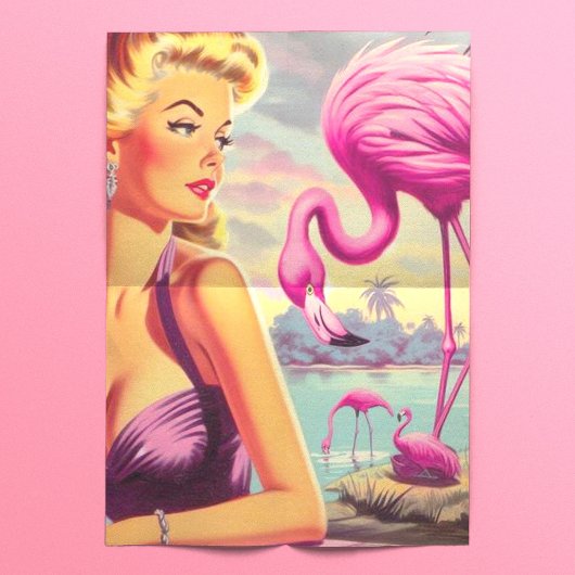 Papier Mousseline Flamant rose tropical - Montage