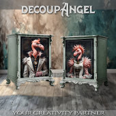 Papier Mousseline Flamant rose victorien Couple -Découpage-