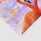 Papier Mousseline Flamants orange corail (Détail)
