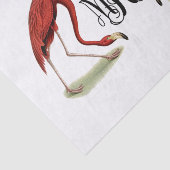 Papier Mousseline Flamants rose Monogramme de vigne noire Script DIY (Détail)