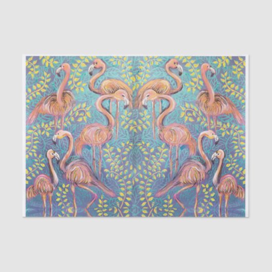 Papier Mousseline flamants roses (Recto)