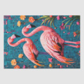 Papier Mousseline Flamants roses en Mosaïque (Recto)