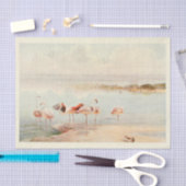 Papier Mousseline Flamants roses Ephémère d'oiseaux Découpage Art Vi (Artisanat)