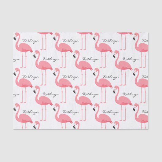 Papier Mousseline Flamants roses personnalisés Feuilles de papier en (Recto)