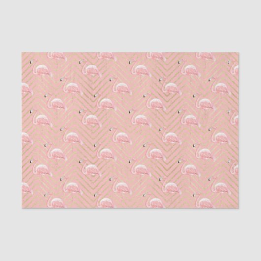 Papier Mousseline Flamants roses roses (Design 13 Pink Series) (Recto)