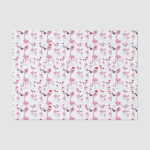 Papier Mousseline Flamants roses roses mignons Motif de chapeaux de
