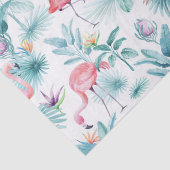 Papier Mousseline Flamants roses tropicaux feuille motif (Détail)
