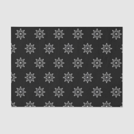 Papier Mousseline Flambeau de neige Motif Noël Noir Blanc (Recto)