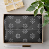 Papier Mousseline Flambeau de neige Motif Noël Noir Blanc (Cadeau)