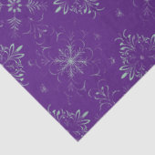 Papier Mousseline Flambeau de neige vert et violet Noël (Détail)