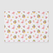 Papier Mousseline flamingo, ananas, design d'été (Recto)
