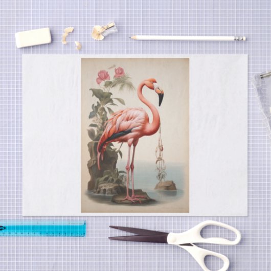 Papier Mousseline Flamingo decoupage tissue (Artisanat)