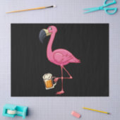 Papier Mousseline Flamingo Drinking Beer - Funny Pink Flamingo (Artisanat)